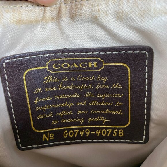 Coach Signature Logo Tan Jacquard Gold 40758 Swingpack Crossbody Shoulder Bag - Picture 14 of 16